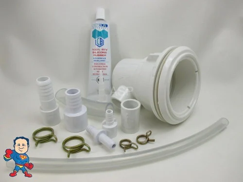 Waterway Power Series Short Body Jet Kit 4 1/2″ Face 3/4″ Slip Water 3/8″ Barb Air Complete Assembly
