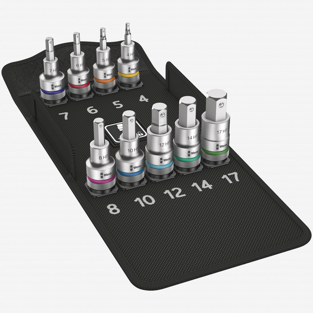 Wera 004201 Zyklop Hex Metric Bit Socket Set - 1/2" Drive with Holding Function