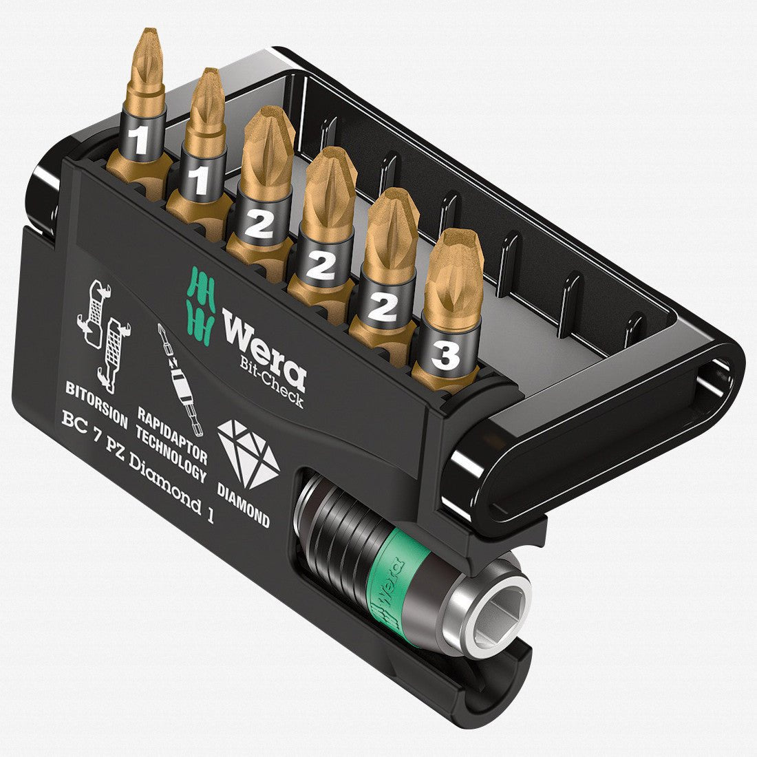 Wera 057412 Bit-Check 7 PZ Diamond 1 Insert Bit Set