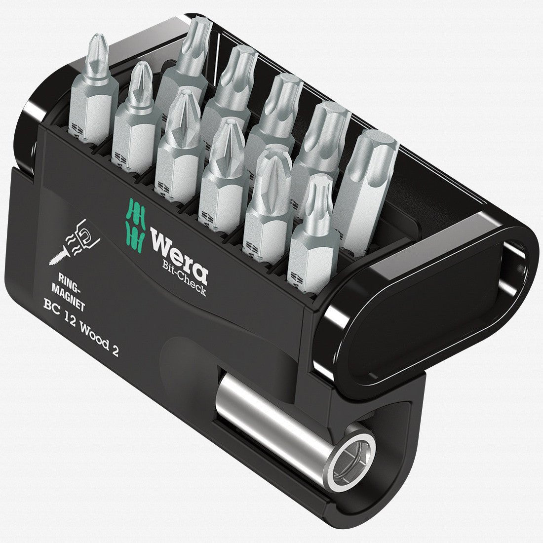 Wera 057422 Bit-Check 12 Wood 2 - PH, PZ and TX Insert Bit Set