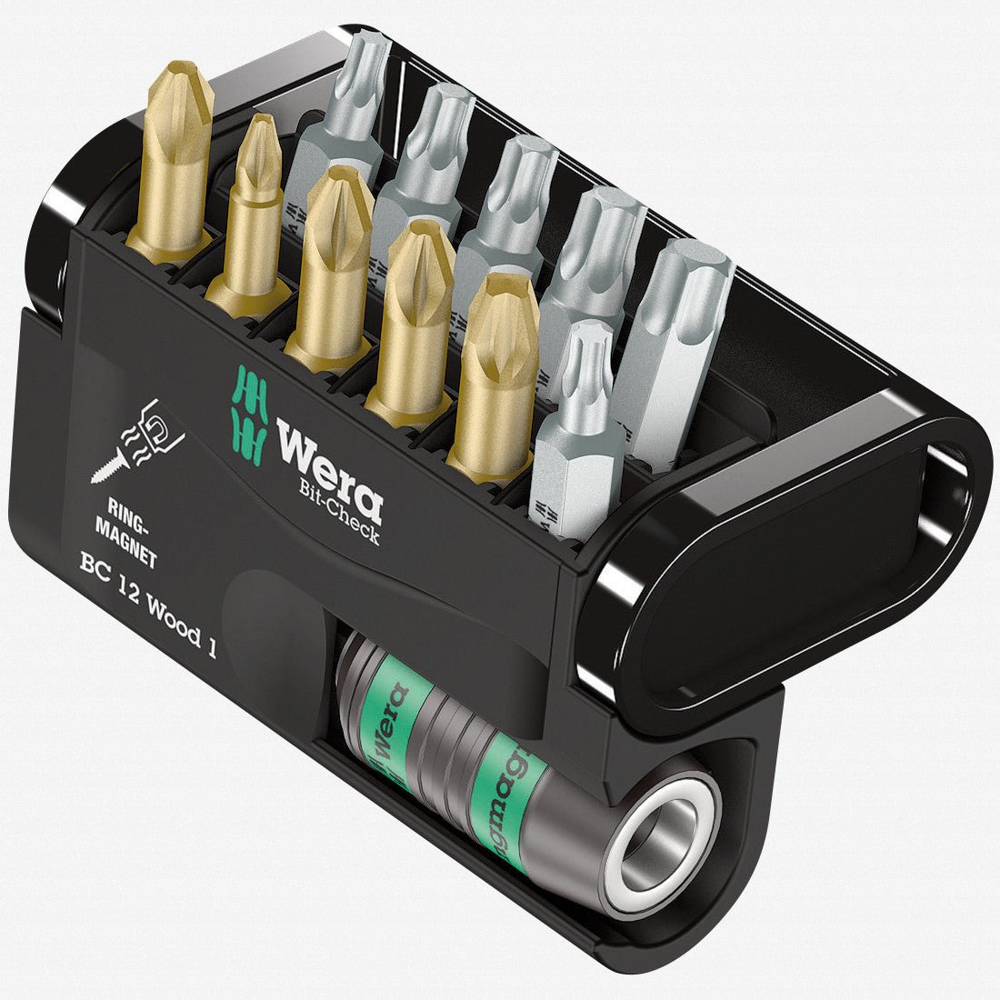 Wera 057423 Bit-Check 12 Wood 1 - PH, PZ and TX Insert Bit Set