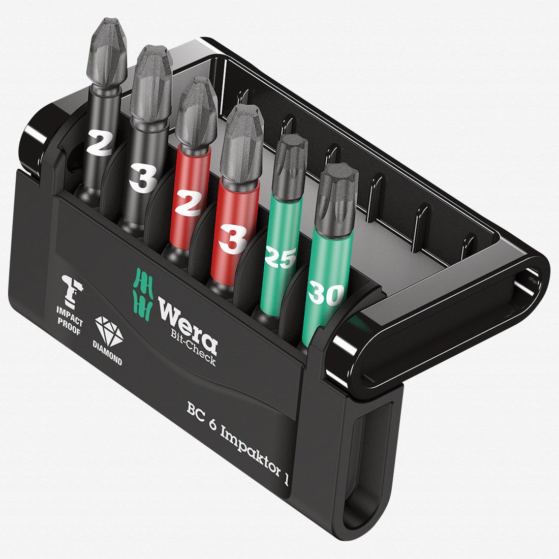 Wera 057695 Bit-Check 6 Impaktor 1 Power Bit Set - PH, PZ and TX