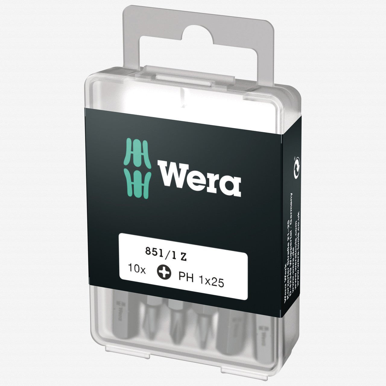 Wera 072400 DIY PH 1 x 25mm Phillips Insert Bit - 10 Pack