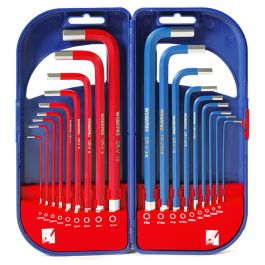 Workpro 18pc Long Arm Hex Key Set - SAE and Metric