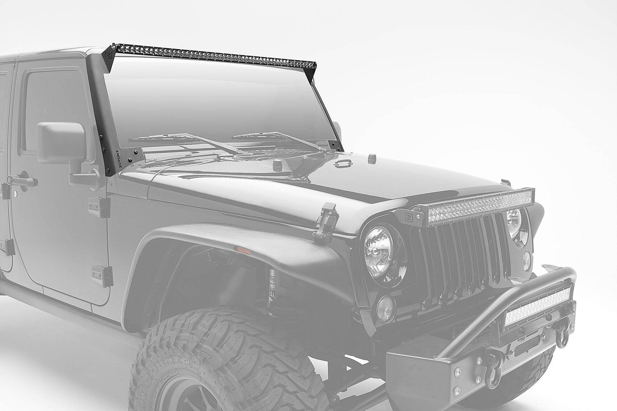 ZROADZ Z374711-KIT Front Roof LED Kit with 50" LED Straight Single Row Slim Light Bar for 07-18 Jeep Wrangler JK