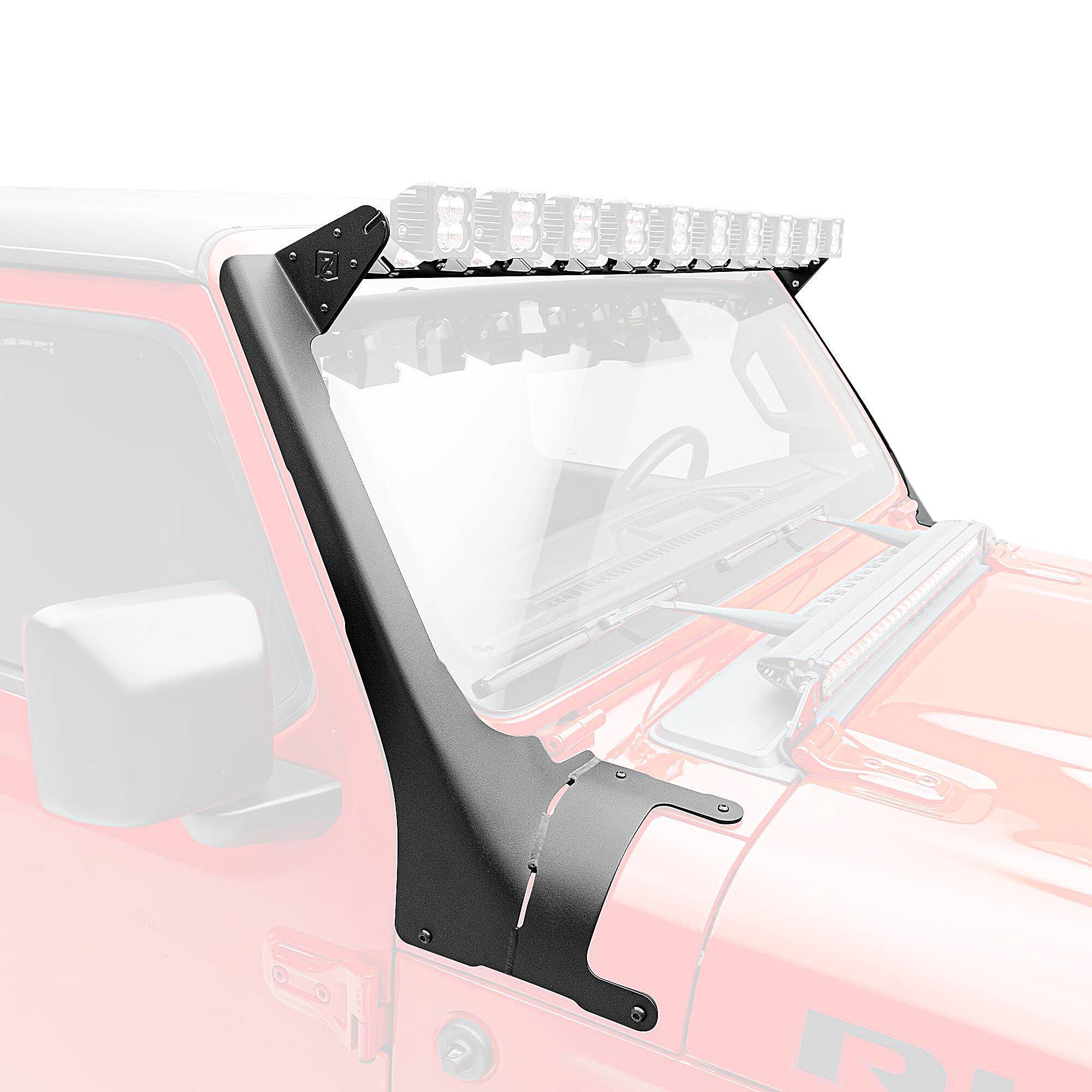 ZROADZ Z934931 Multi-LED Roof Cross Bar with A-Pillar Brackets Holds (10) 3" Light Pods for 18-26 Jeep Wrangler JL & Gladiator JT